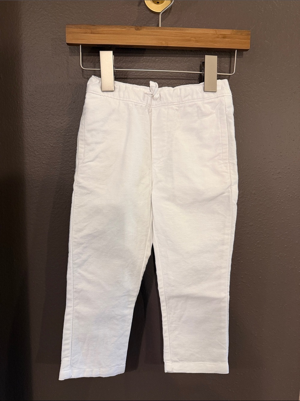 Janie and Jack White Textured Pull-On Pants
